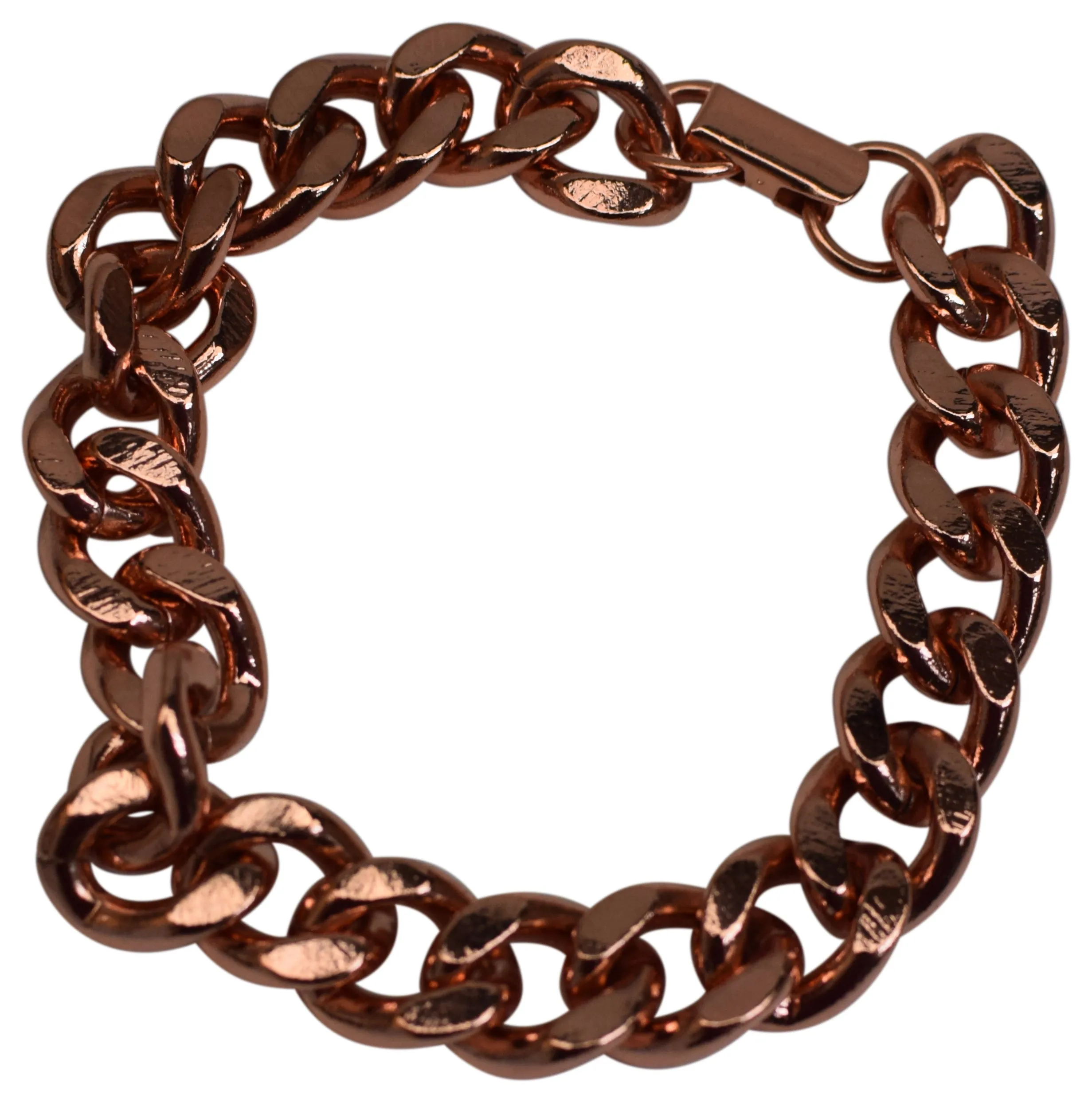 Deluxe Solid Copper Heavy Mens Chain Link Bracelet