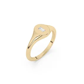 Diamond Baguette Signet Ring