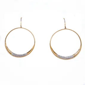 Diamond Circle Dangle Earrings