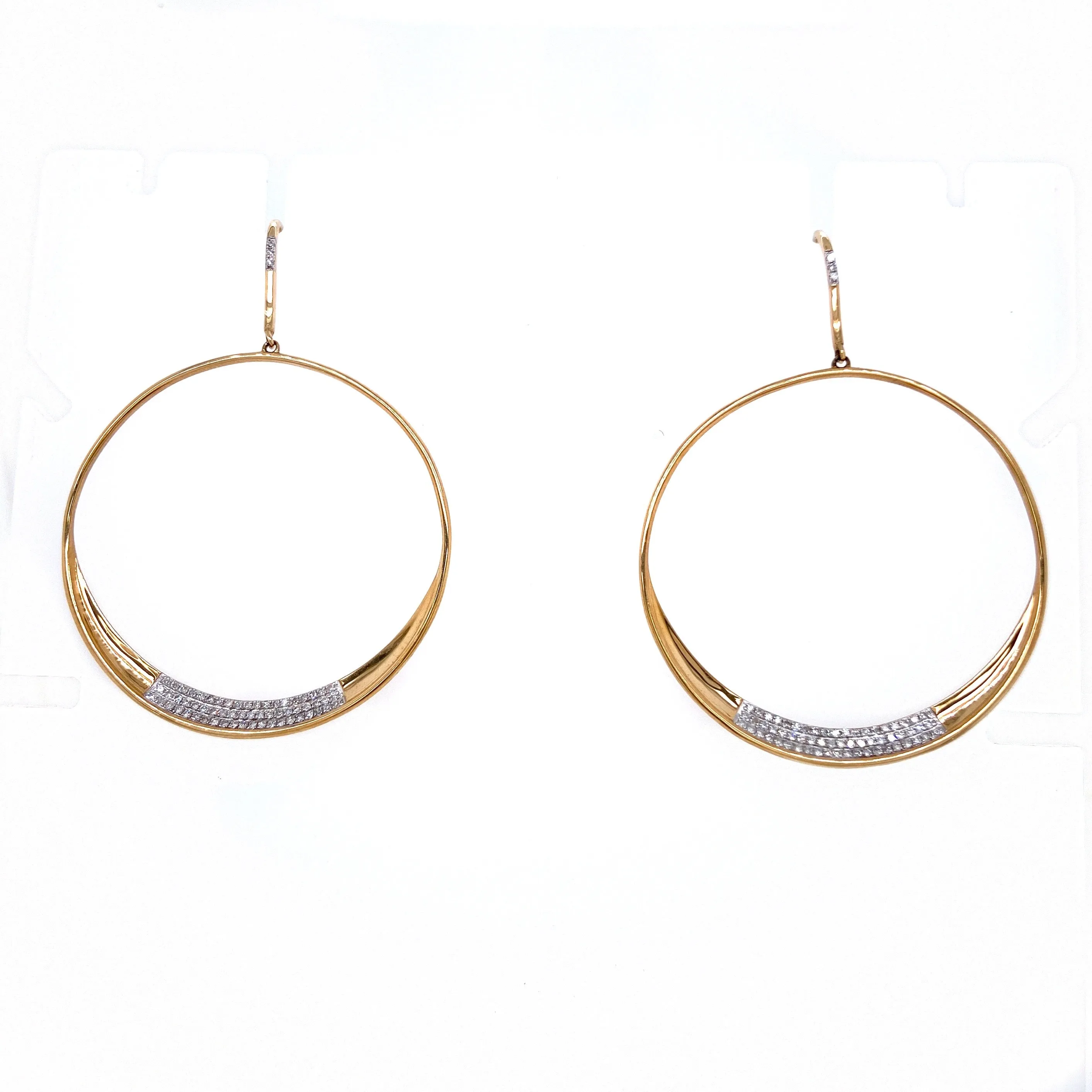 Diamond Circle Dangle Earrings