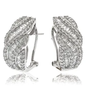 DIAMOND FANCY HOOP EARRINGS IN 18K WHITE GOLD