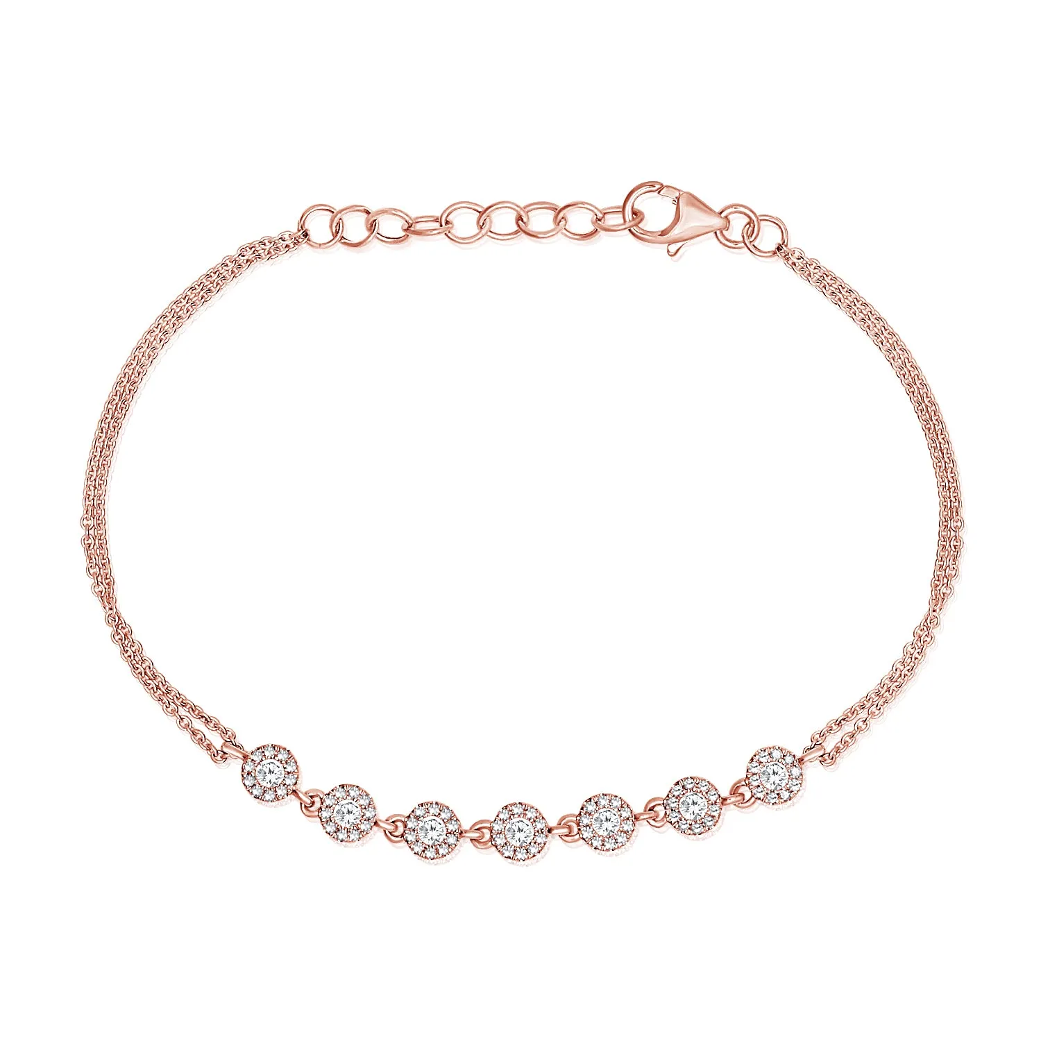 Diamond Halo Cable Chain Bracelet