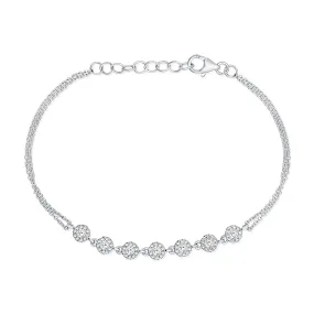 Diamond Halo Cable Chain Bracelet