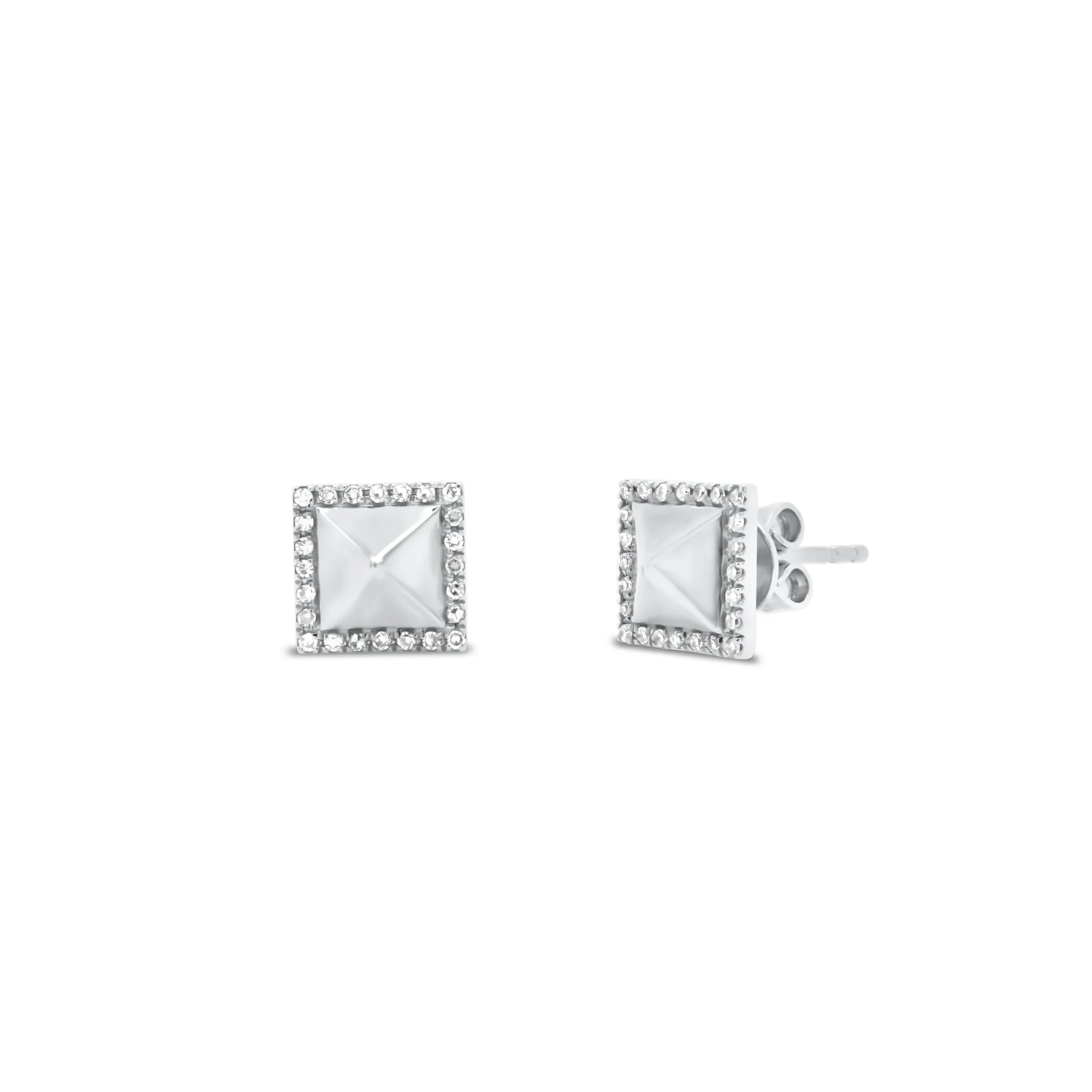 Diamond Pyramid Stud Earrings