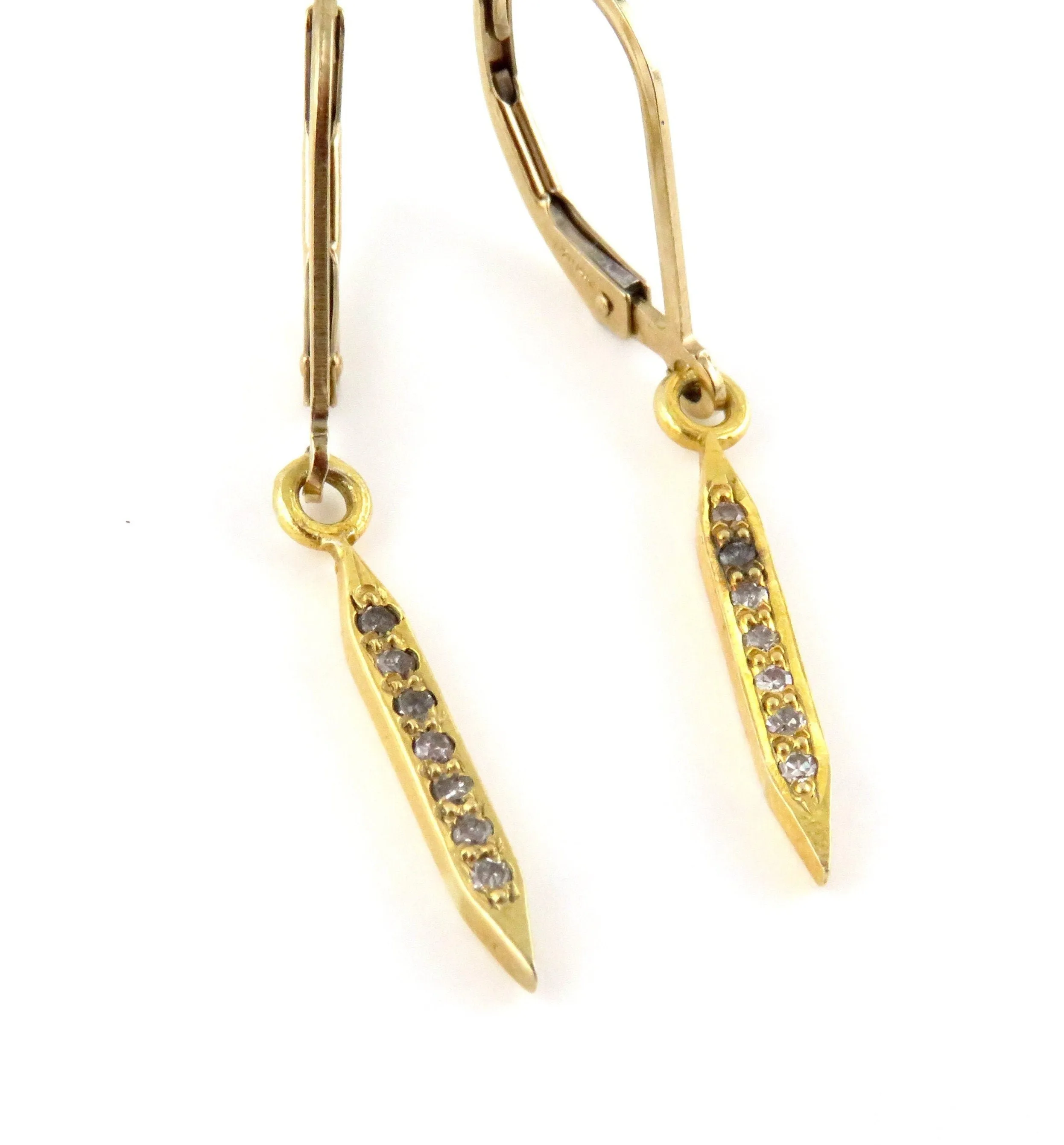 Diamond Spike Earrings - Gold