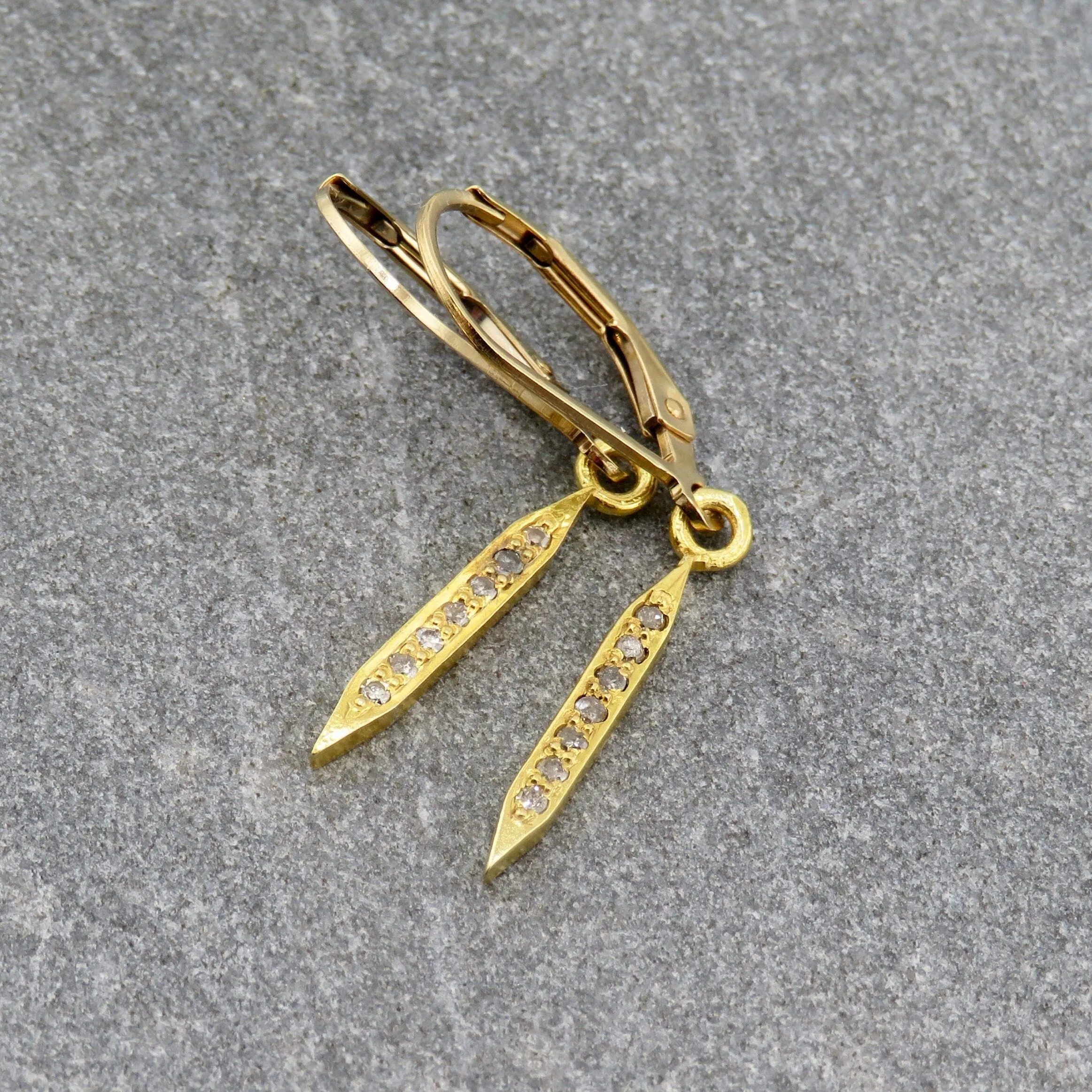 Diamond Spike Earrings - Gold