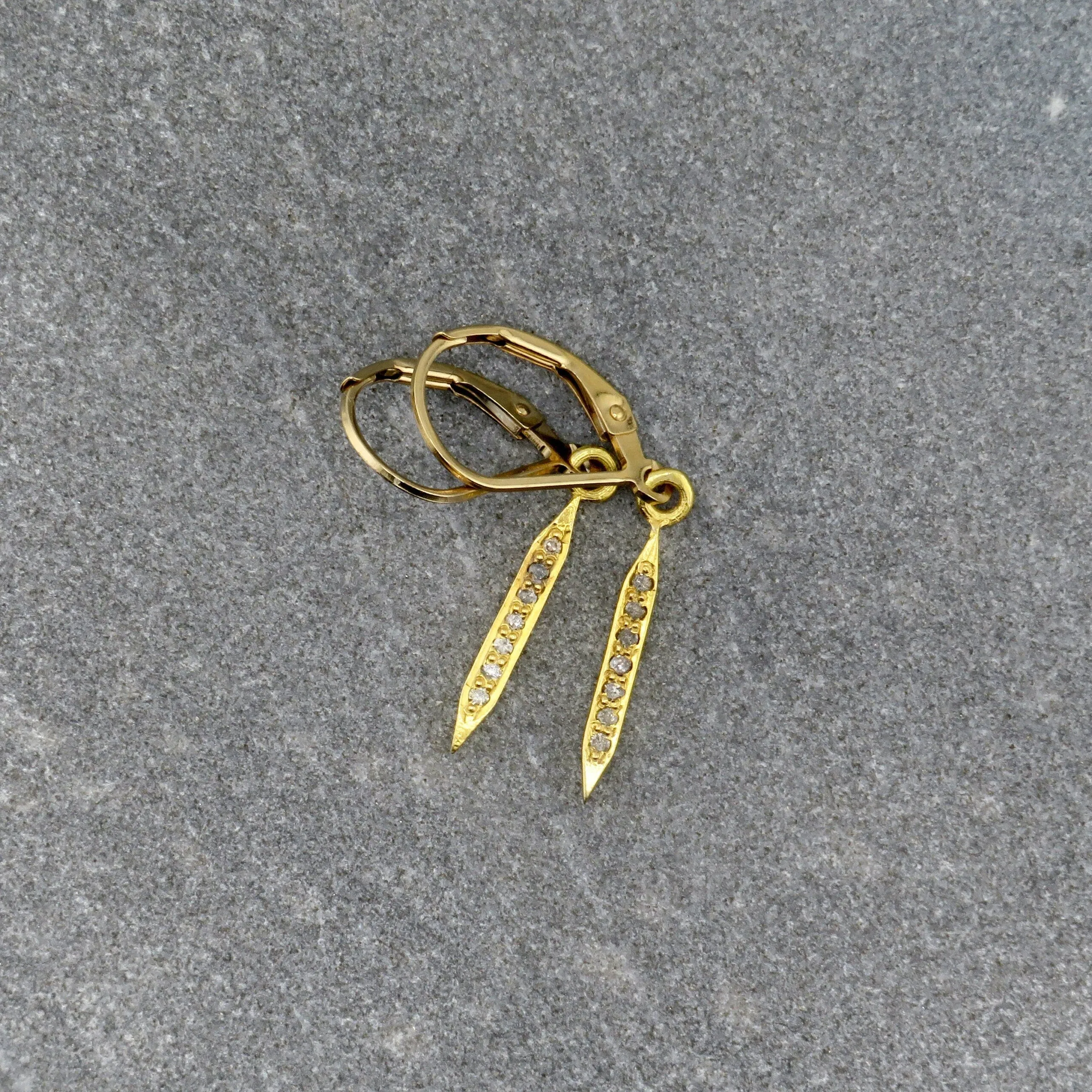 Diamond Spike Earrings - Gold