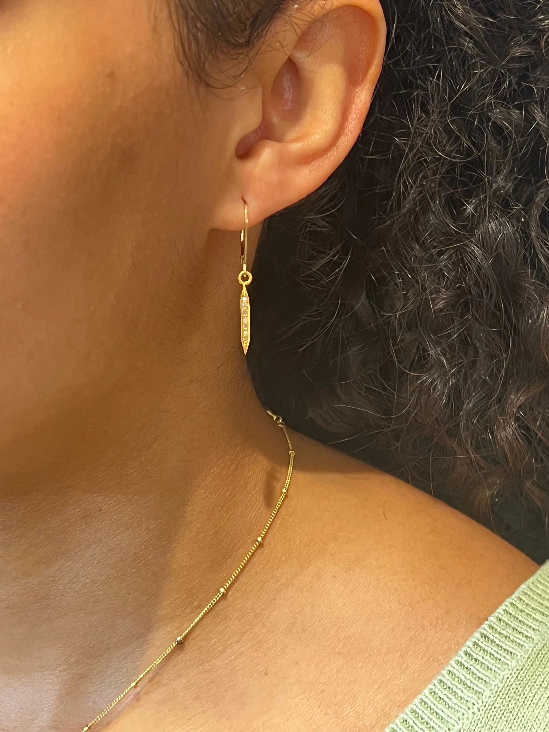 Diamond Spike Earrings - Gold