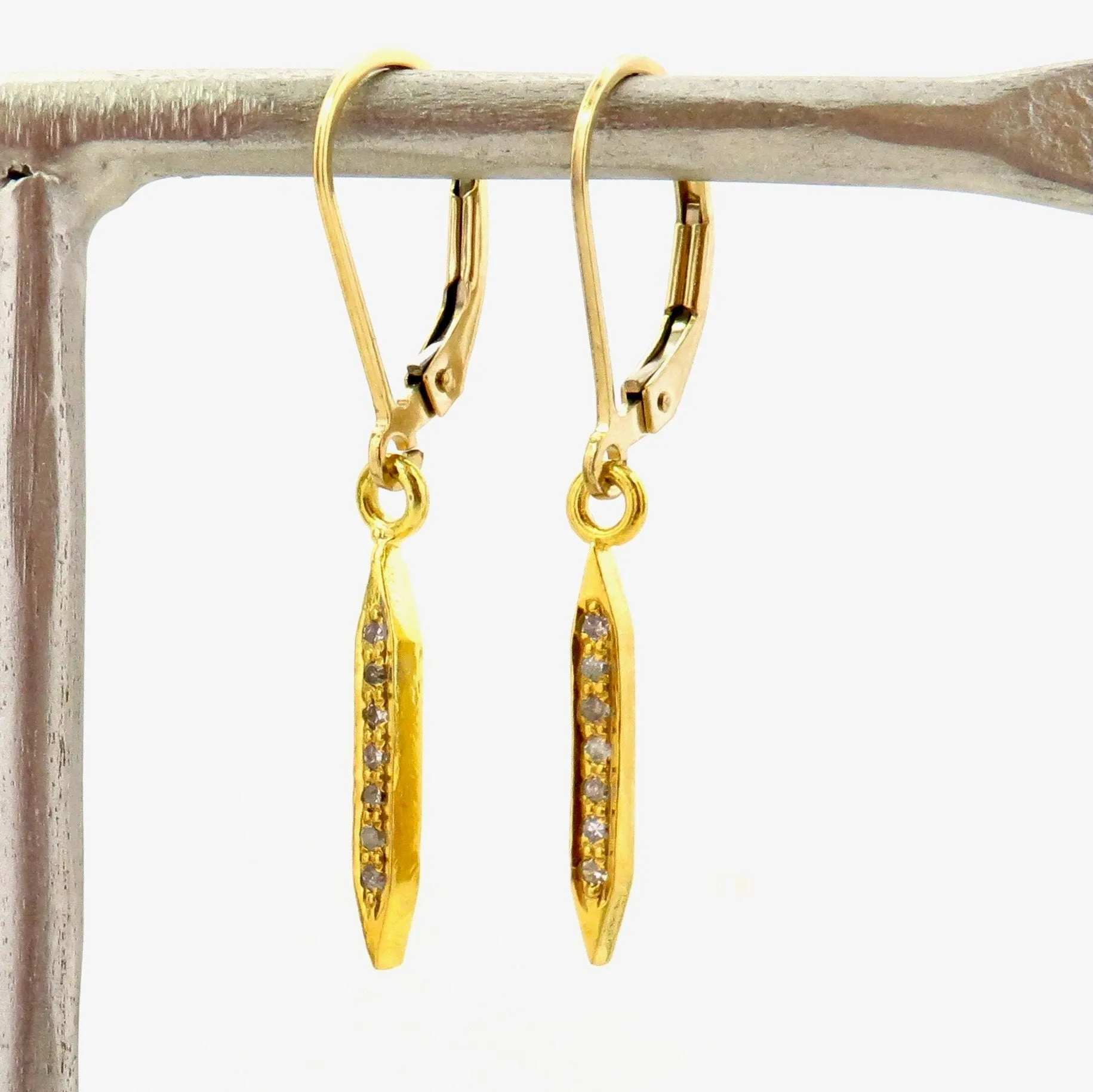 Diamond Spike Earrings - Gold
