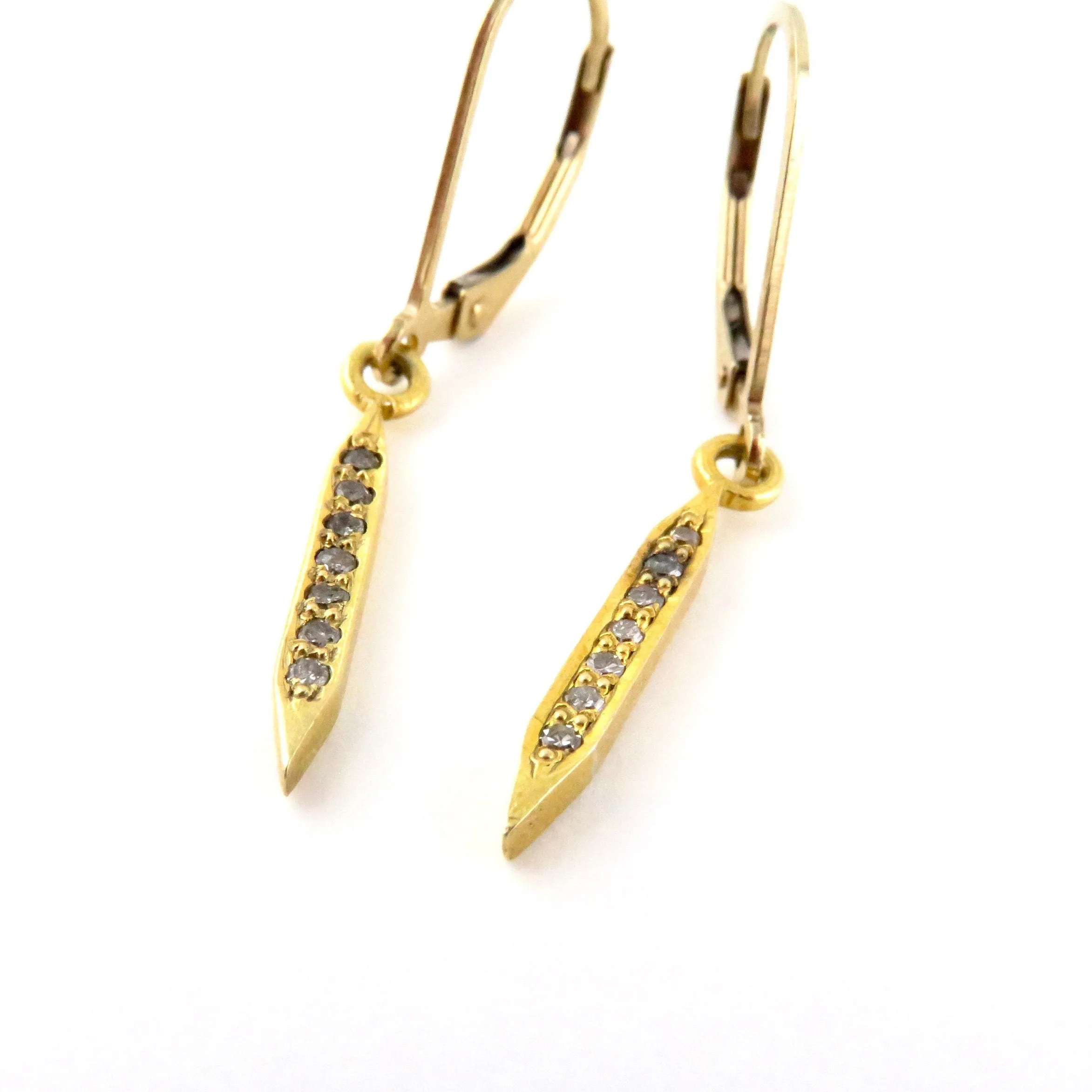 Diamond Spike Earrings - Gold