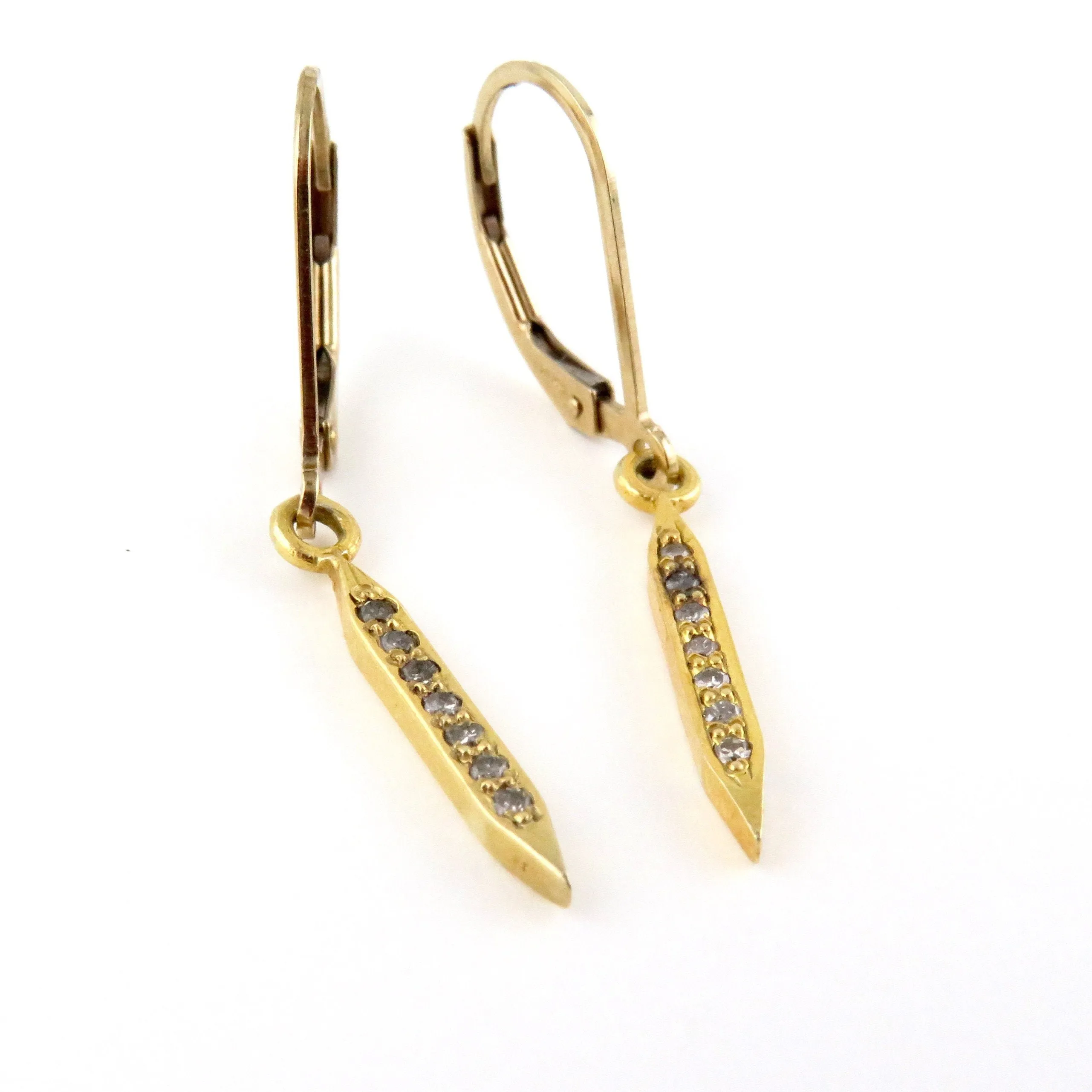 Diamond Spike Earrings - Gold