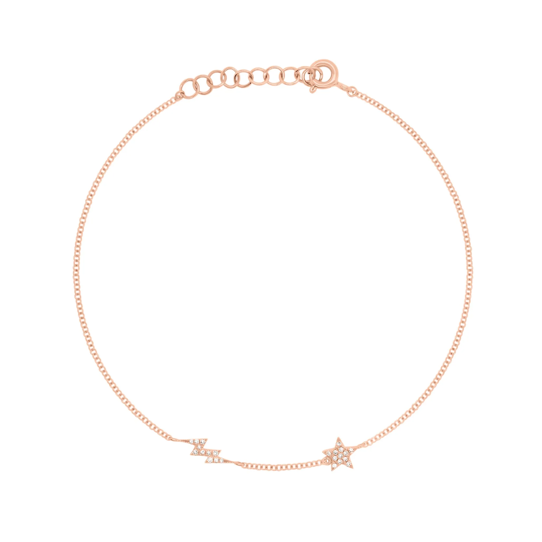 Diamond Star and Lightning Bolt Fashion Bracelet