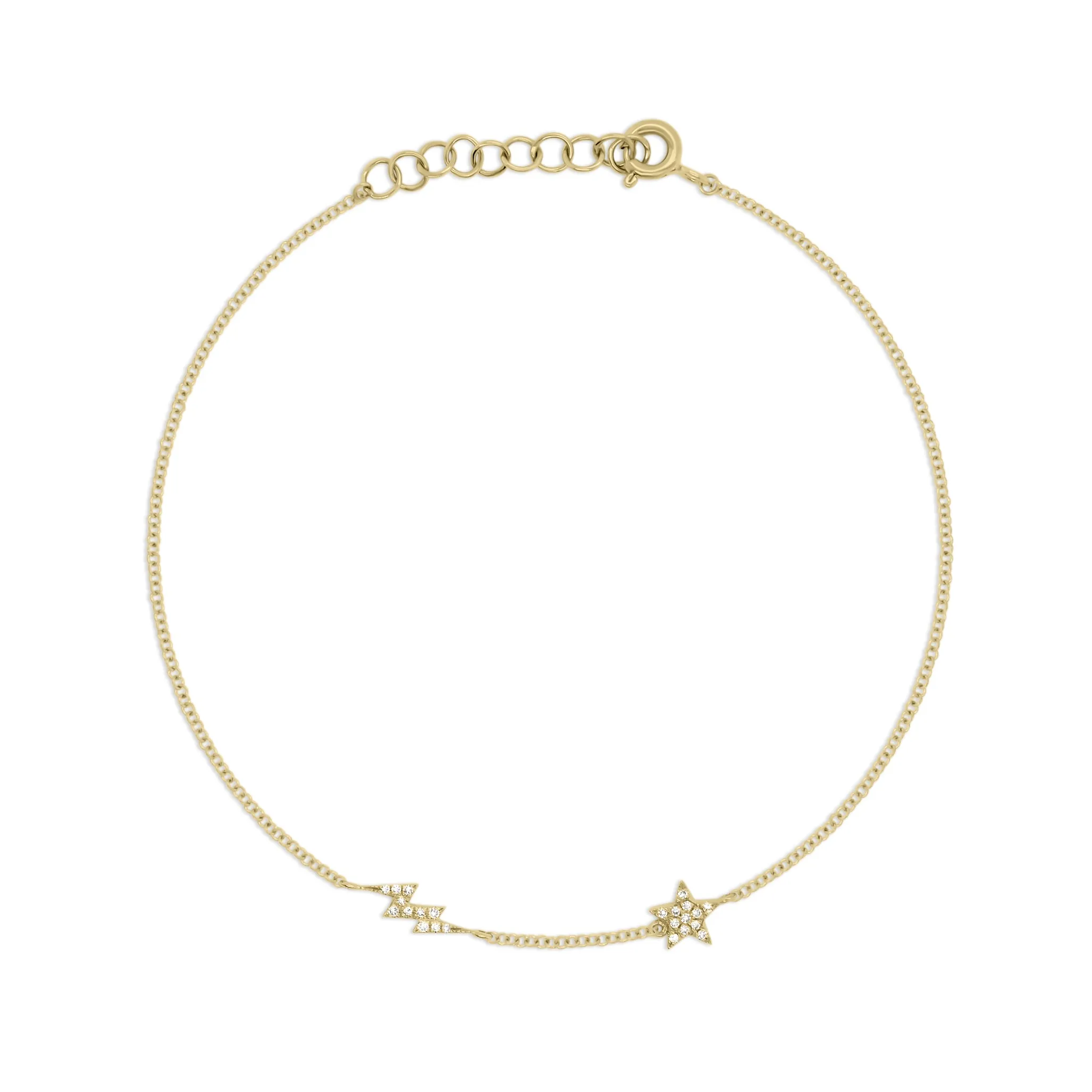 Diamond Star and Lightning Bolt Fashion Bracelet