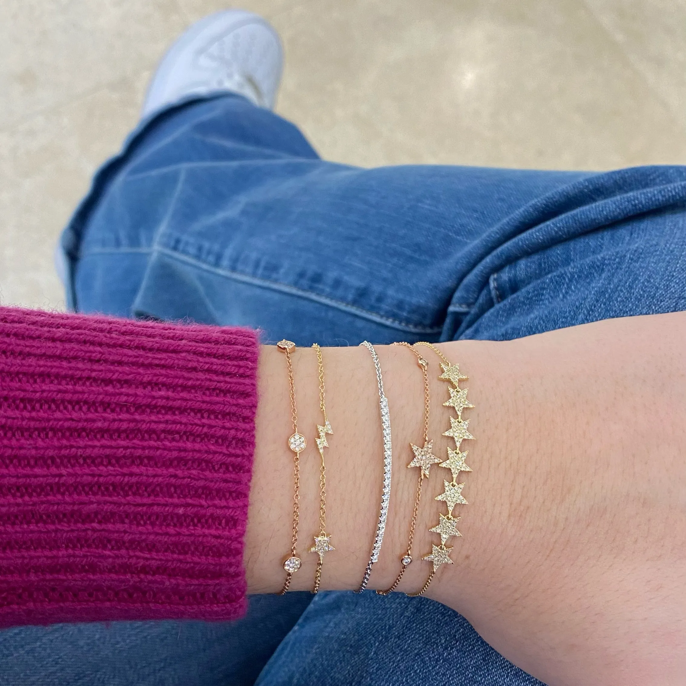 Diamond Star and Lightning Bolt Fashion Bracelet