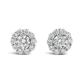 Diamond Stud Earrings with Halo