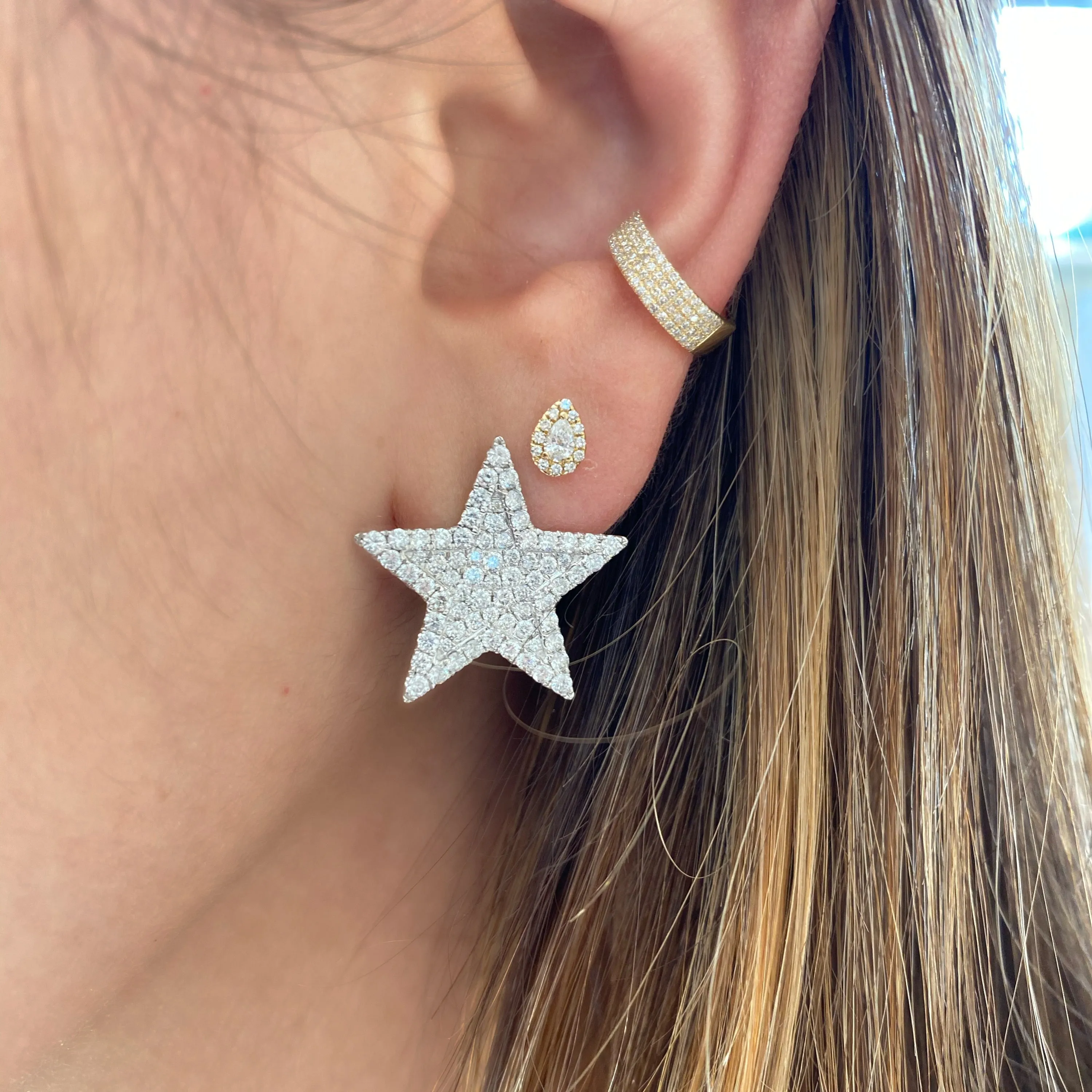 Diamond Teardrop Stud Earrings
