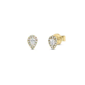 Diamond Teardrop Stud Earrings