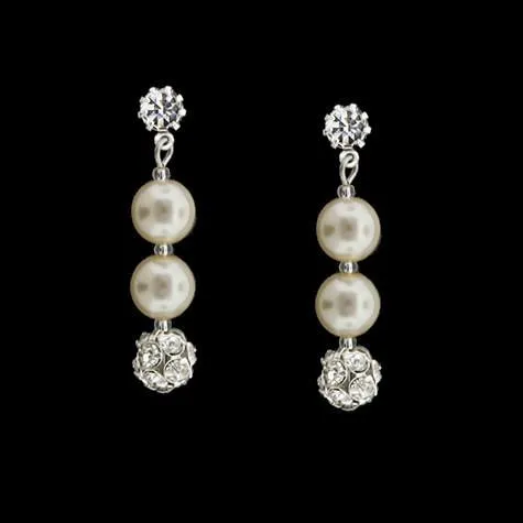 Earrings with Rhinestone Beads & Pearls