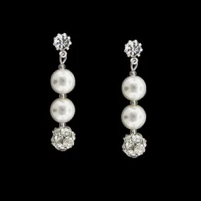 Earrings with Rhinestone Beads & Pearls