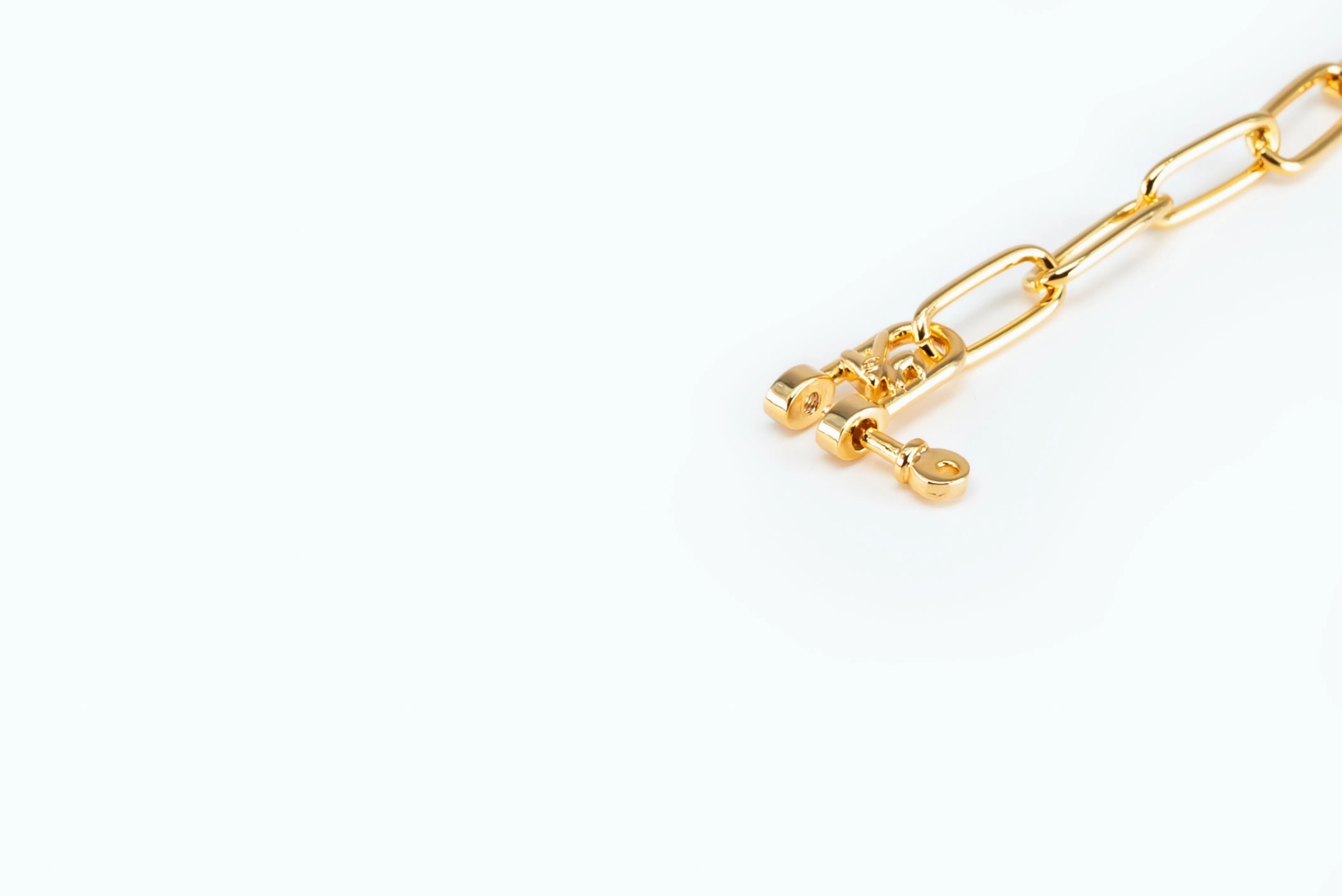 Electro Signature Chain Bracelet Gold Neon Blue