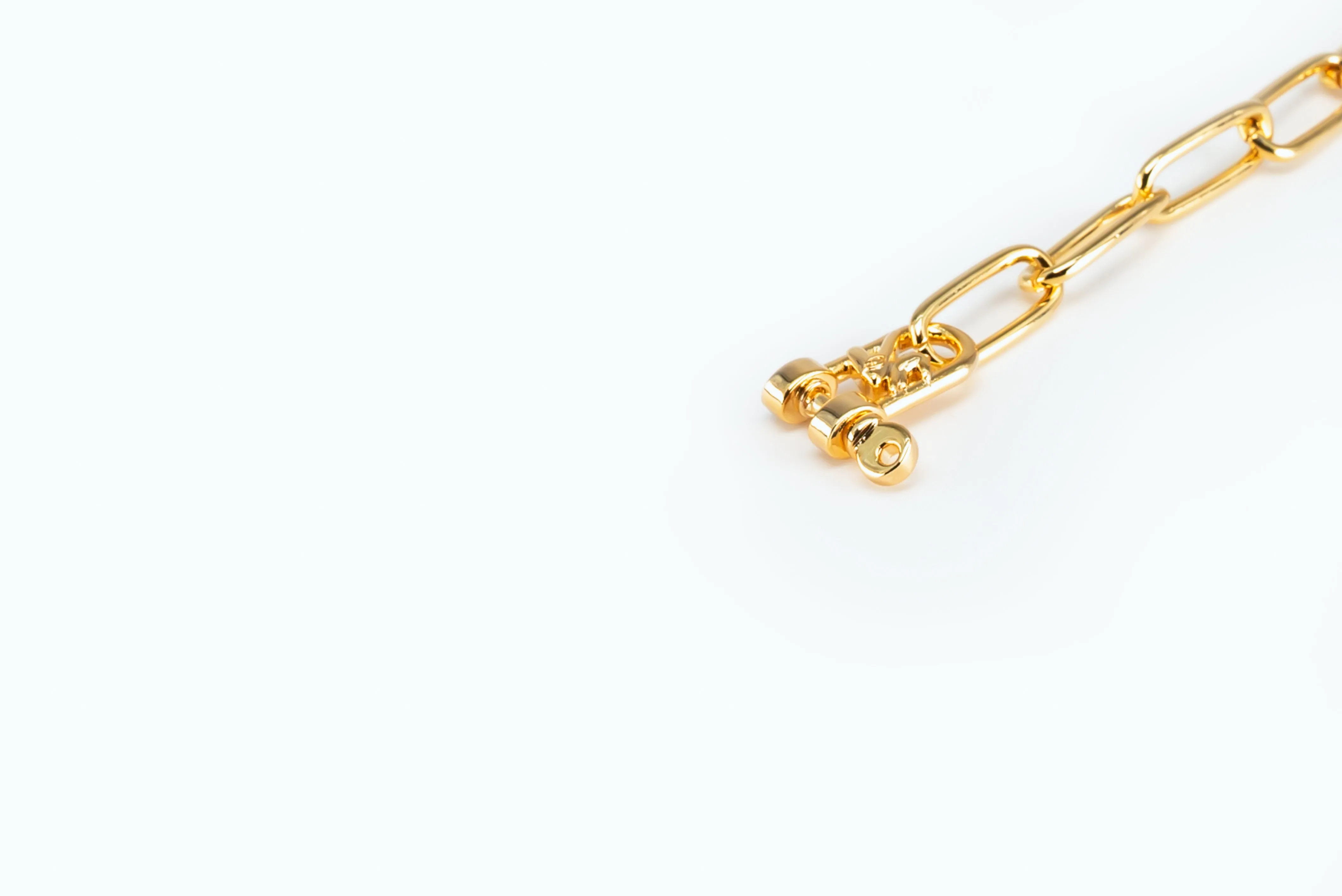 Electro Signature Chain Bracelet Gold Neon Blue