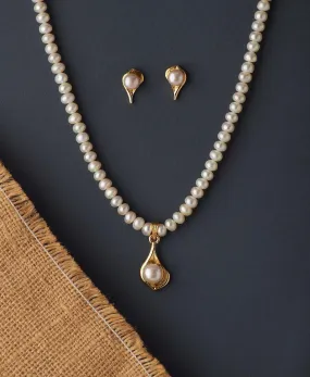 Elegant Real Pearl Necklace Set