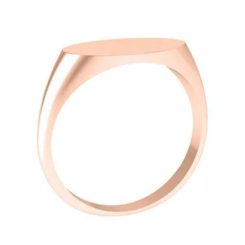 Elongated Oval Signet Ring for Women - 13mm x 8mm