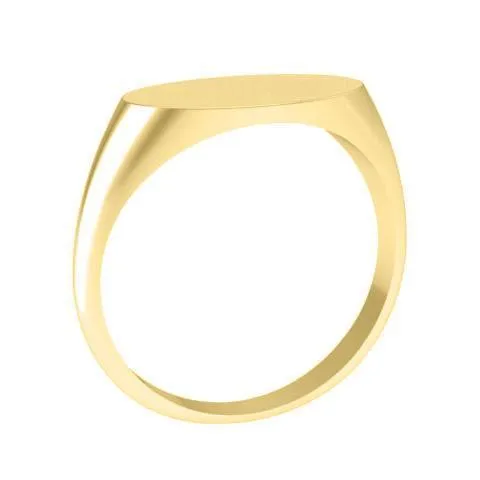 Elongated Oval Signet Ring for Women - 13mm x 8mm