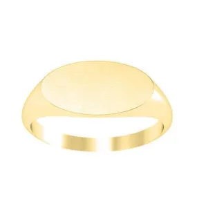 Elongated Oval Signet Ring for Women - 13mm x 8mm