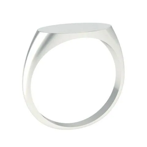 Elongated Oval Signet Ring for Women - 13mm x 8mm