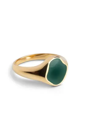 Enamel Copenhagen Luna Ring in Petrol Green