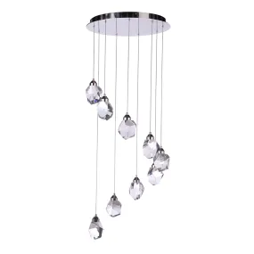 Euclid 9 Light LED Chandelier - Polished Nickel