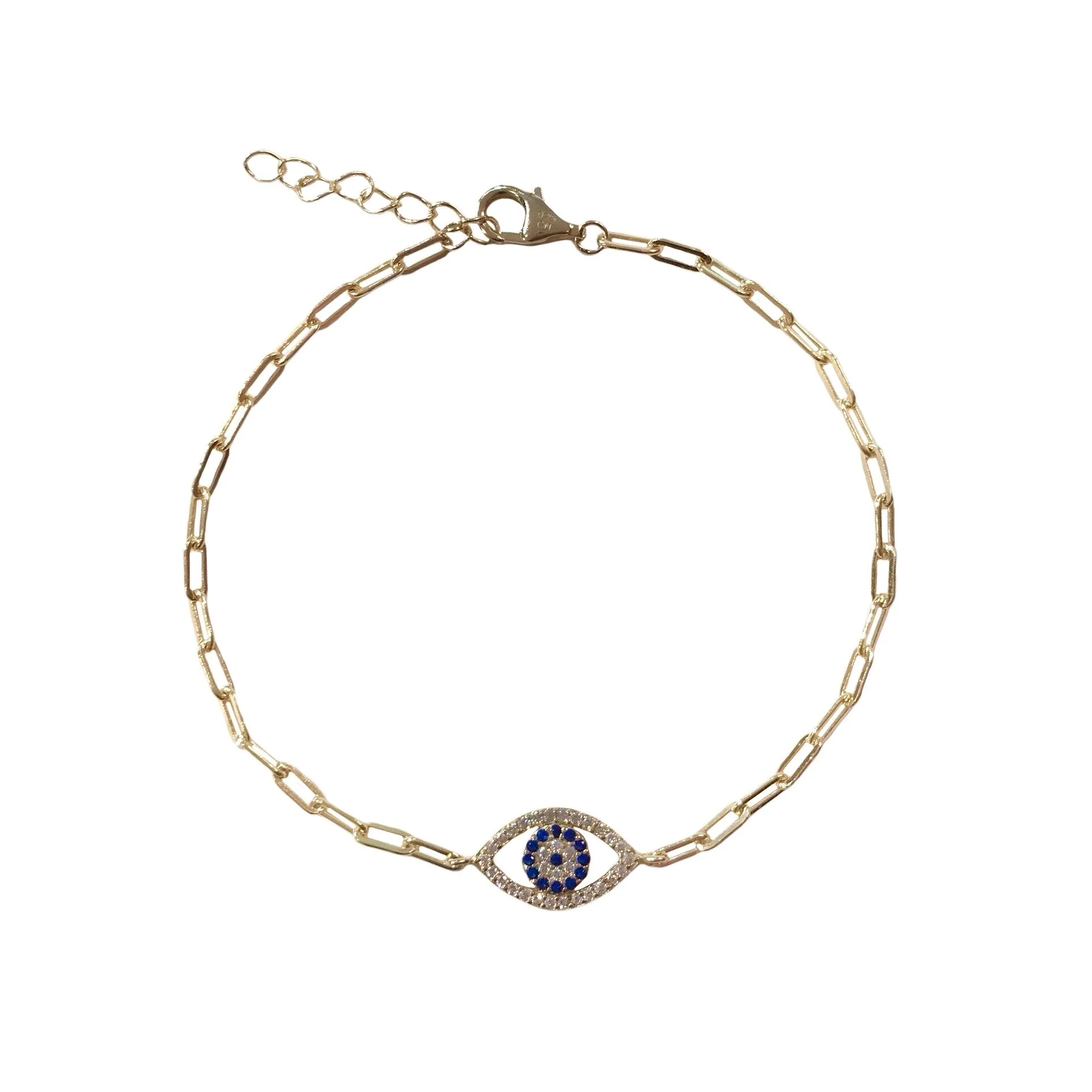 Evil Eye Paper Clip Bracelet