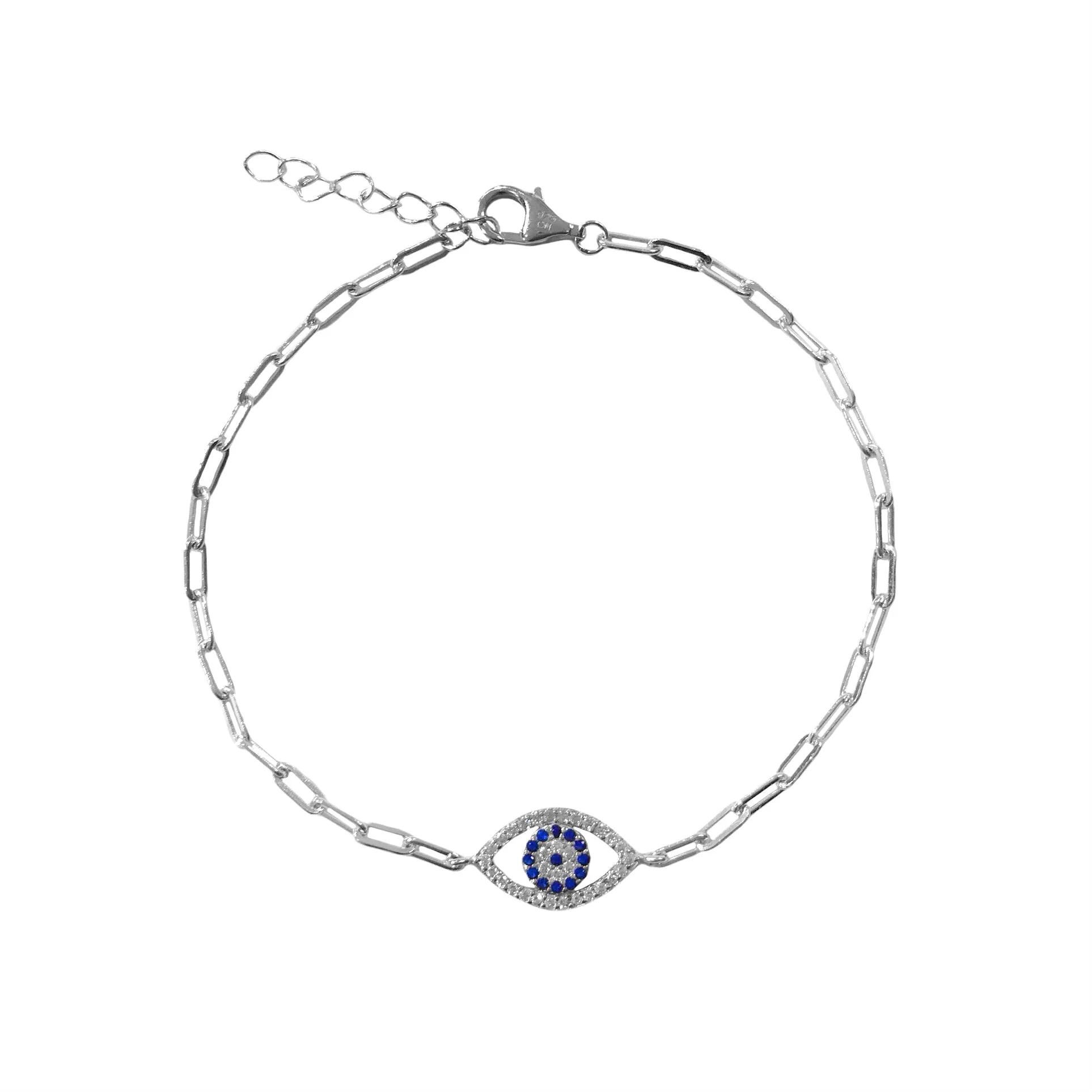 Evil Eye Paper Clip Bracelet