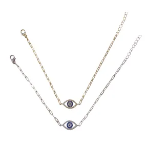 Evil Eye Paper Clip Bracelet