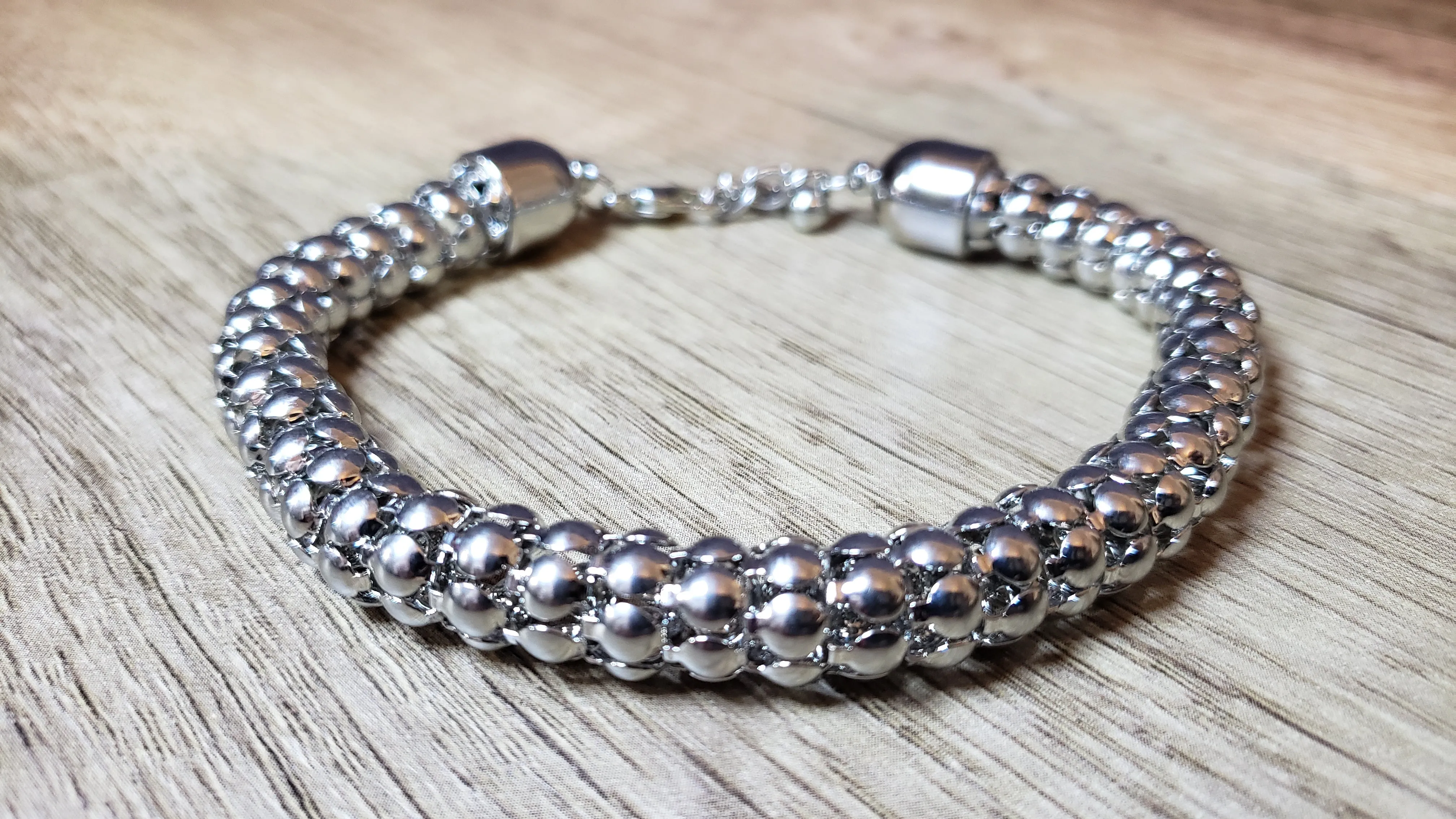 Extra Large Unisex Stainless Steel Bracelet Adjustable up to 11" with Lobster Claw Clasp.
 
 