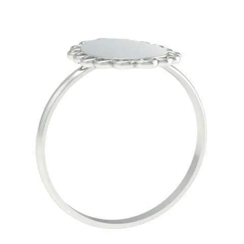 Fancy Oval Signet Ring for Women - 11mm x 9mm