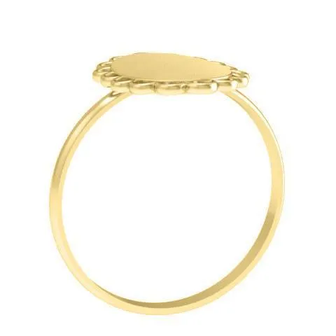 Fancy Oval Signet Ring for Women - 11mm x 9mm