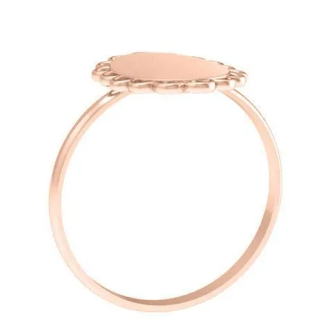 Fancy Oval Signet Ring for Women - 11mm x 9mm