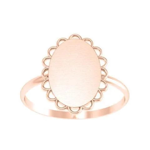 Fancy Oval Signet Ring for Women - 11mm x 9mm