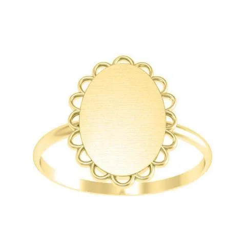 Fancy Oval Signet Ring for Women - 11mm x 9mm
