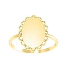 Fancy Oval Signet Ring for Women - 11mm x 9mm