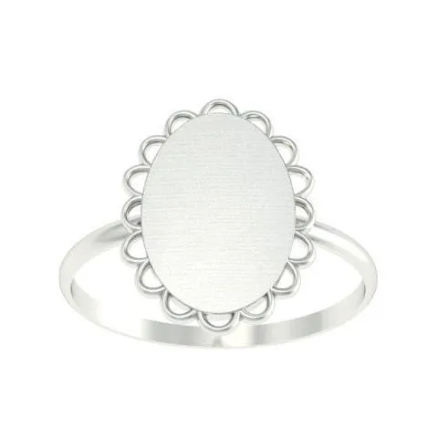 Fancy Oval Signet Ring for Women - 11mm x 9mm