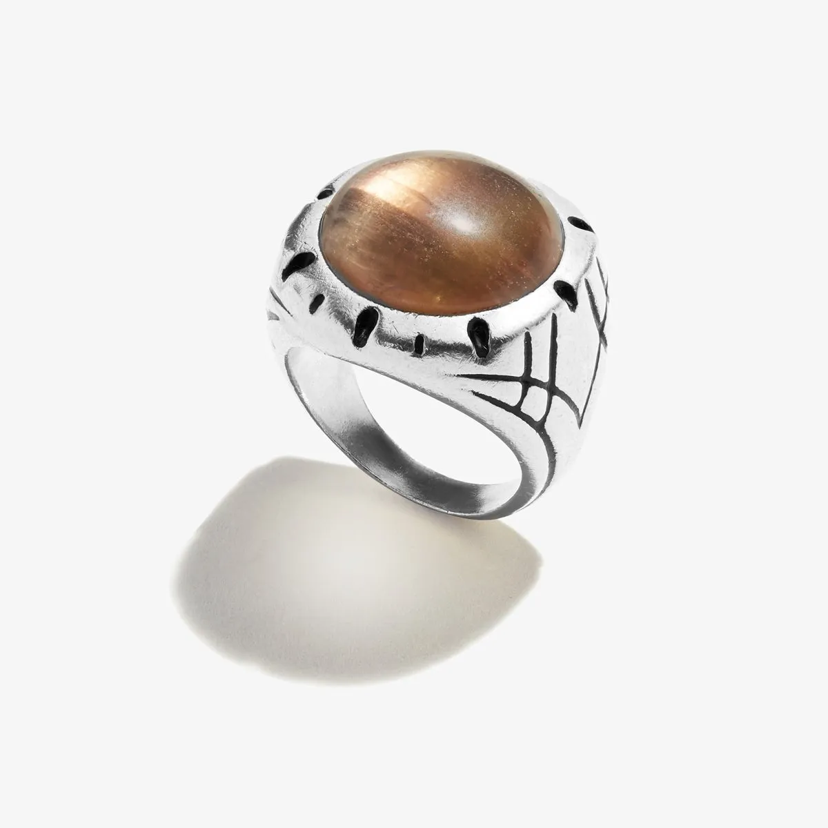 Fluorite Gemstone Signet Ring