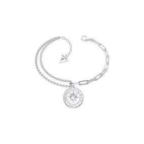 From Guess Love Double Chain 17mm Silver Bracelet UBB70000-L