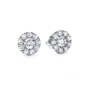 Fulfillment 0.47-0.55Ct Diamond Halo Stud Earrings in 18K White Gold