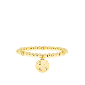 gem cut disc charm bracelet