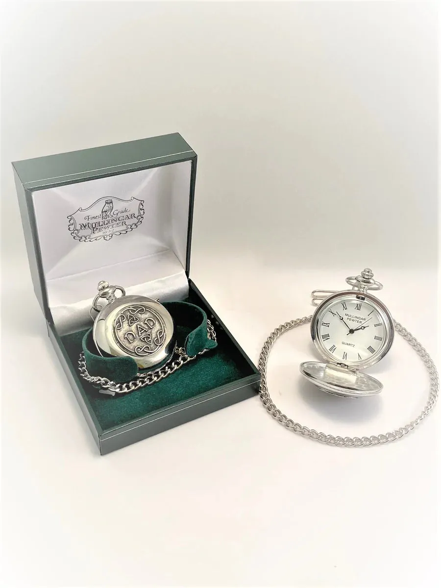 Gents Quartz Pewter Pocket Watch - Dad