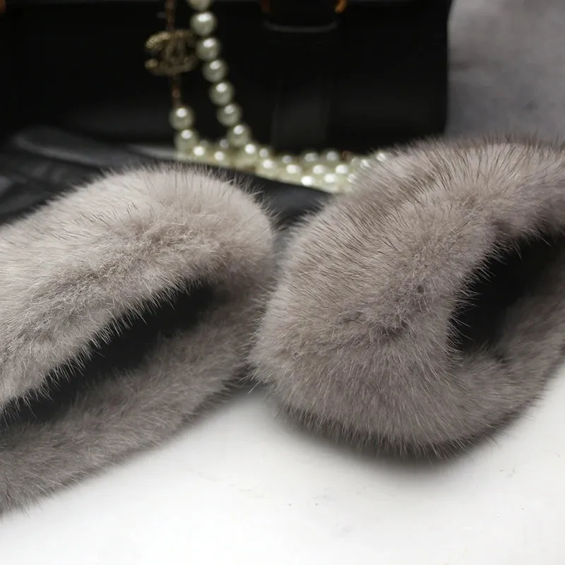 Genuine Sheepskin Fox Fur Gloves