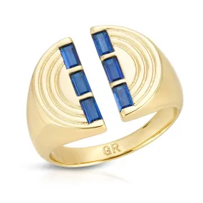 Glamrocks Jewelry - The Edge Ring- Sapphire